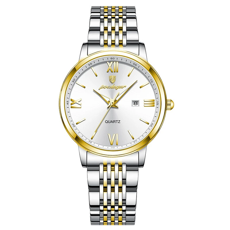 POEDAGAR Women Watch Thin Waterproof Luminous Quartz Watch Calendar Analog Stainless Steel Wrist Watch Date Lady Watch