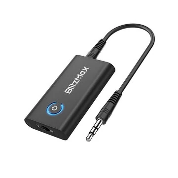 BlitzMax BT05 Transmitter Receiver bluetooth V5.2 Apt Adaptive Low Latency HiFi Sound Dual Link Pairing 2 in 1 Audio Mini Portable Adapter for PC TV Wired Speaker