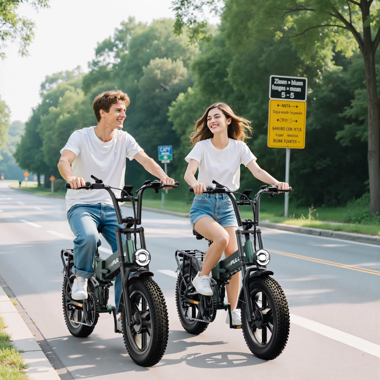 [EU Direct] PULUMA PE500 Electric Bike 48V 17.5Ah Battery 500W*2 Dual Motors 20*4.0inches Tires Oil Spring Suspension 150KM Max Mileage 150KG Max Load Electric Bicycle