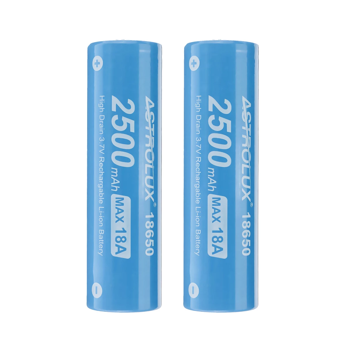 2Pcs Astrolux® E1825 18A 2500mAh 3.7V 18650 Li-ion Battery Unprotected High Drain Rechargeable Lithium Power Cell For Astrolux Nitecore Lumintop Fenix Olight Flashlights RC Toys