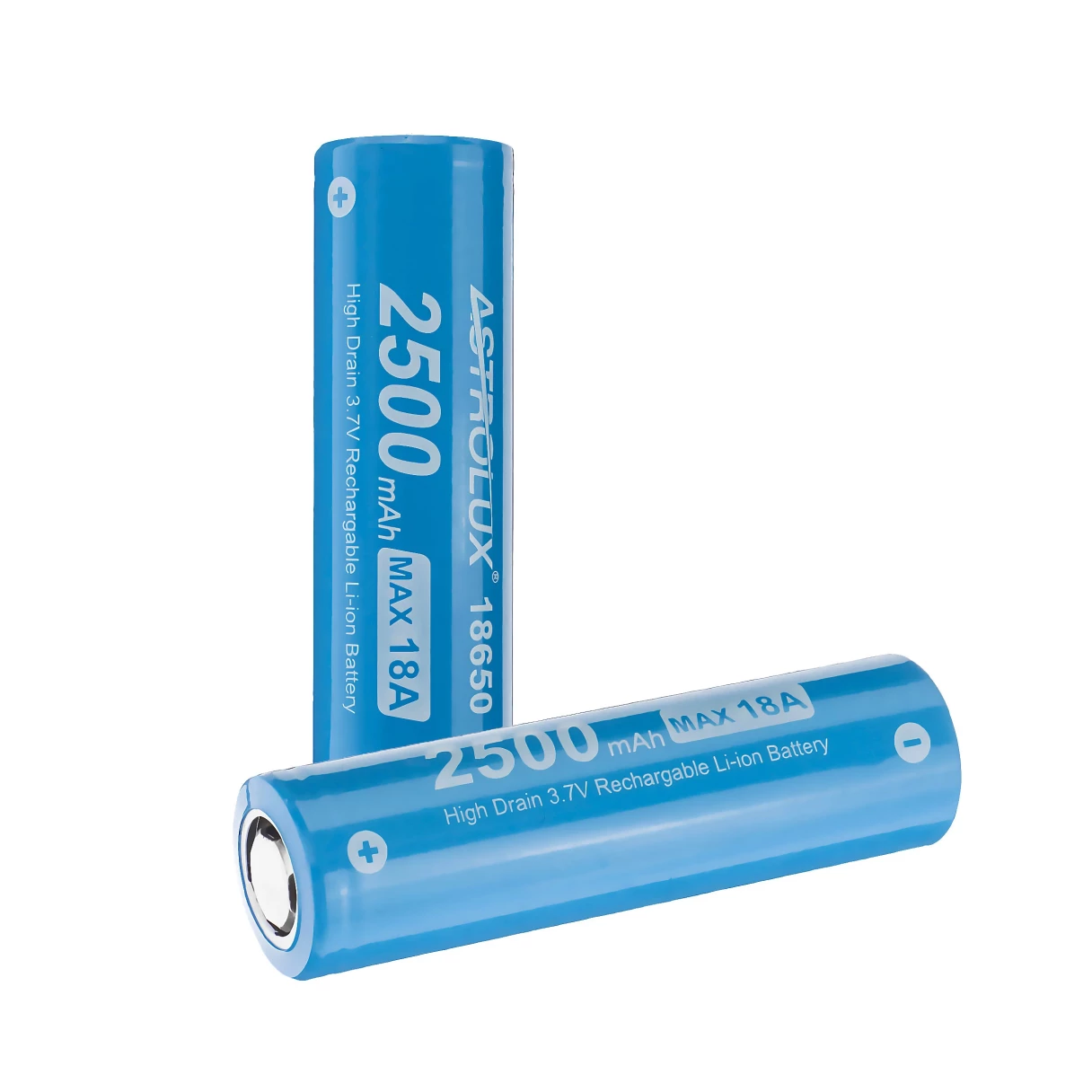 2Pcs Astrolux® E1825 18A 2500mAh 3.7V 18650 Li-ion Battery Unprotected High Drain Rechargeable Lithium Power Cell For Astrolux Nitecore Lumintop Fenix Olight Flashlights RC Toys