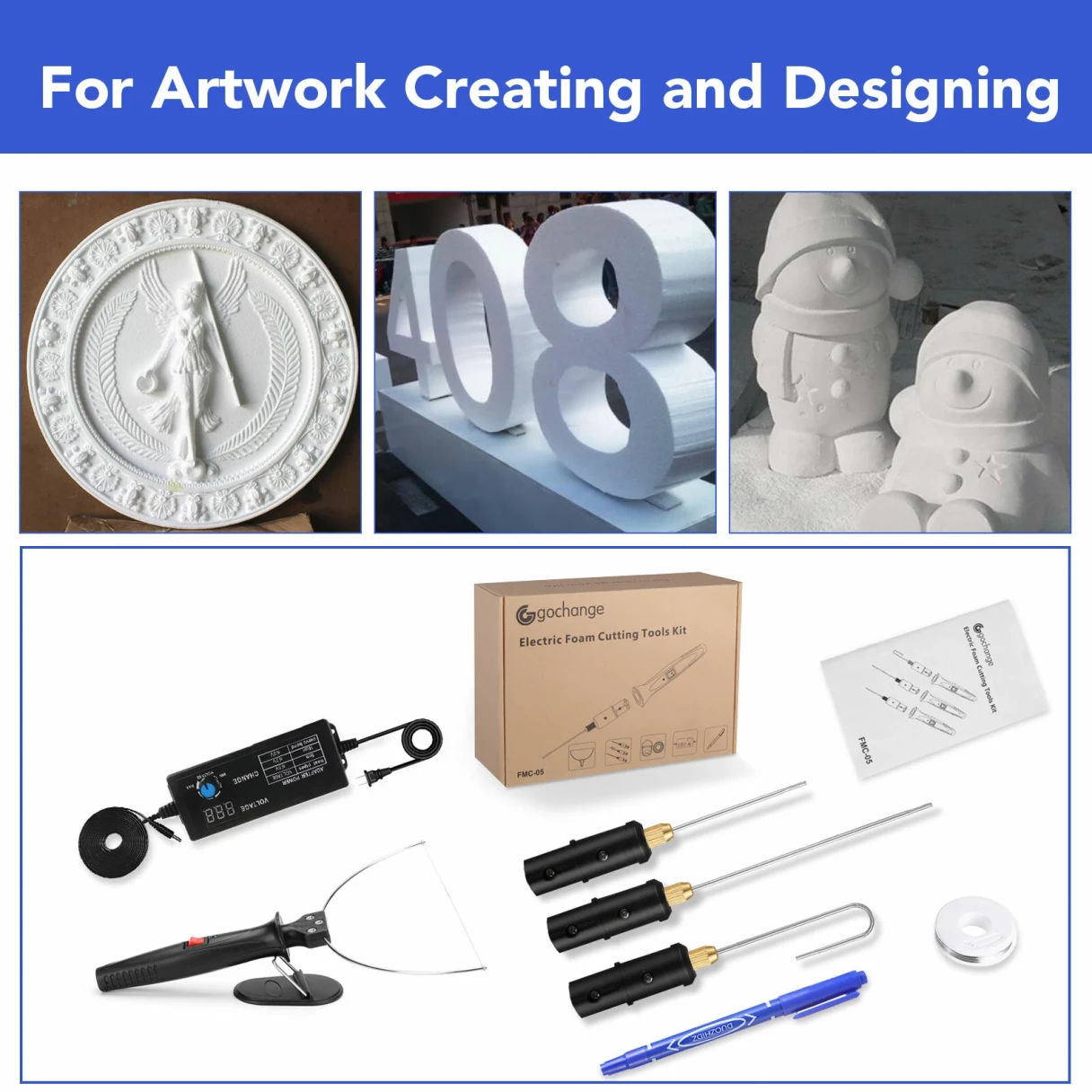 4 in 1 Foam Cutter Set With Digital Voltage Controller Electric Cutting Machine Styrofoam Cutting Pen Foam Die Tool