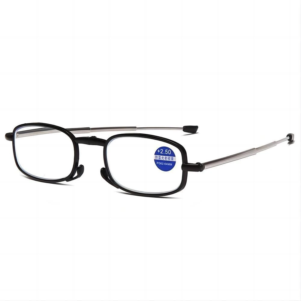 Portable Folding Reading Glasses with Buckle Storage Bag HD Anti-Blue Light Anti-Radiation Glasses Presbyopic Glasses for Women Men