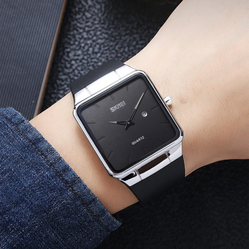 SKMEI Fashion Square Men Watch Simple Quartz Watch Waterproof Electronic Watch Casual Sport Wristwatches