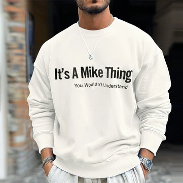 INCERUN Mens Letter Print Long-Sleeve Pullover Fashion Daily Casual Classic Basics Crew Neck Pullover Hoodies for Men Large Size S-5XL