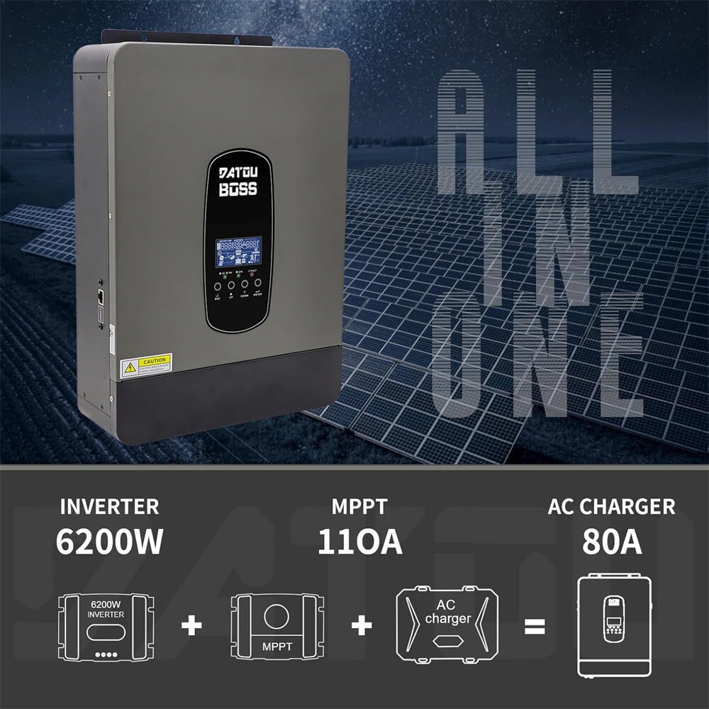 [EU Direct] DATOUBOSS 48V 6200W Pure Sine Wave Solar Hybrid Inverter With 110A MPPT Solar Controller 220V/230V Off Grid Inverter Home Solar System For Lead-acid and lithium batteries