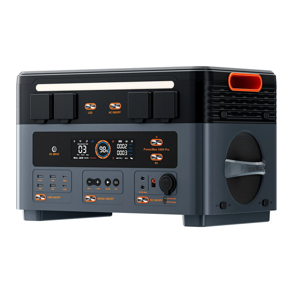 [EU Direct] Blackview Oscal PowerMax 2400 Pro Portable Power Station, 2016Wh 2400W Outdoor Generator, 3500+ Cycles LiFePO4, Dual Speakers, 1.2H Fast Charge, Smart APP