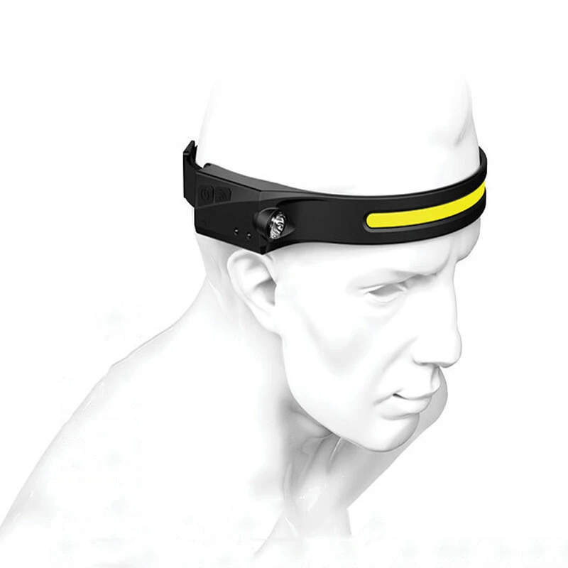 Bikight LX200 Wave Sensor 1200mAh 270° Wide Range 350LM 5 Lighting Modes LED Headlamp USB Rechargeable Head Torch COB Outdoor Cycling Adventure Fishing Flashlight Bike Headlamp