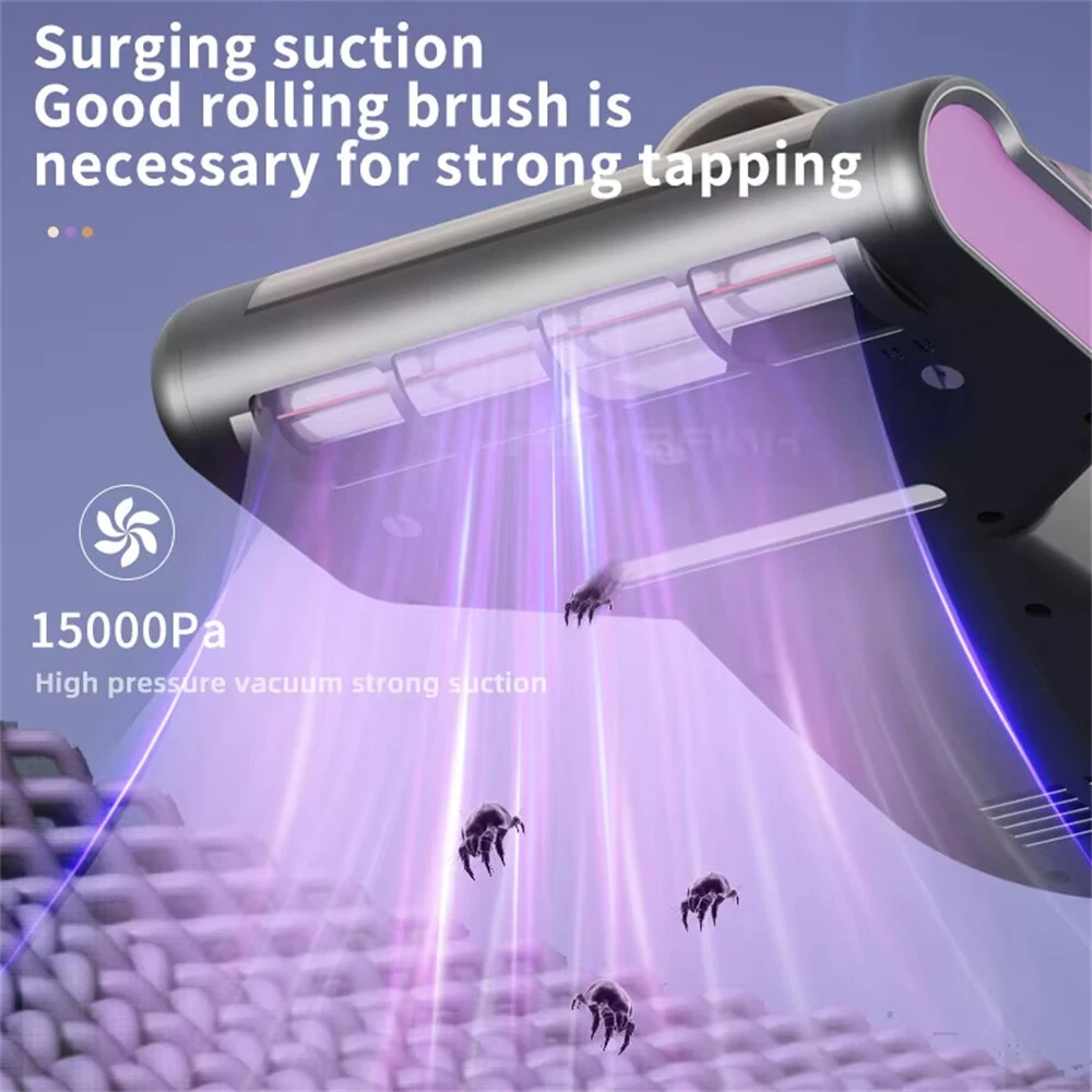 [EU Direct] NovuLife Wireless Mite Removal Vacuum Cleaner 15Kpa Powerful Suction with UV Sterilization for Mattress & Sofa