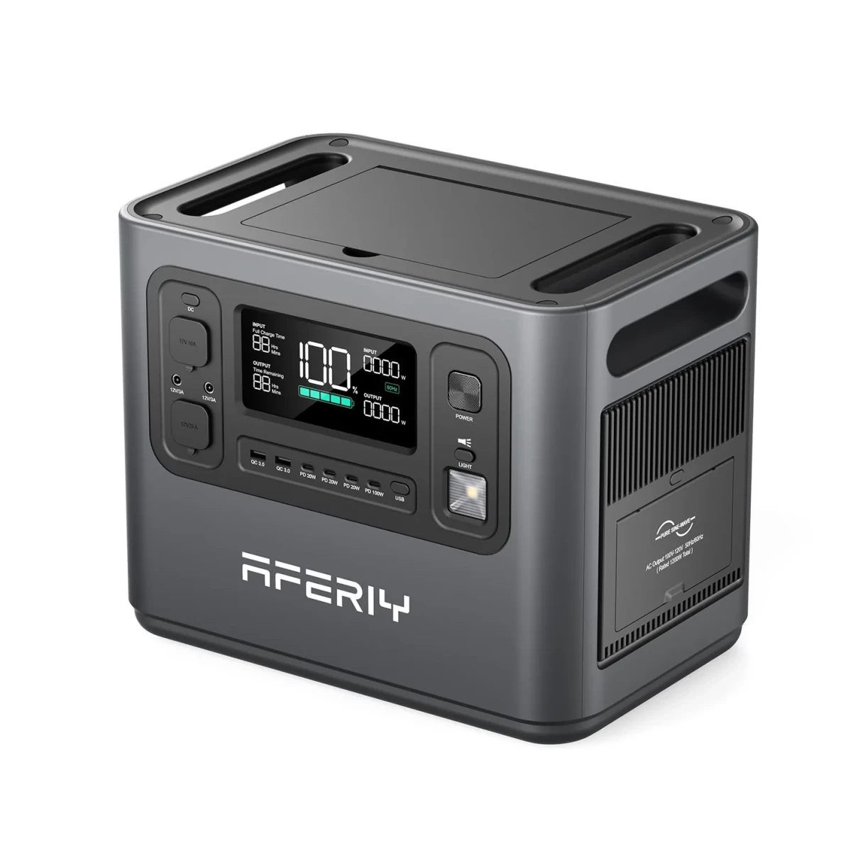 [EU Direct] Aferiy P210 2400W 2048Wh LiFePO4 Battery Portable Power Station Support APP UPS Pure Sine Wave, 13 Output Ports,1.5 Hours Fast Charging, Solar Generator for Outdoor Camping RV Home Emergency Backup Power EU Plug