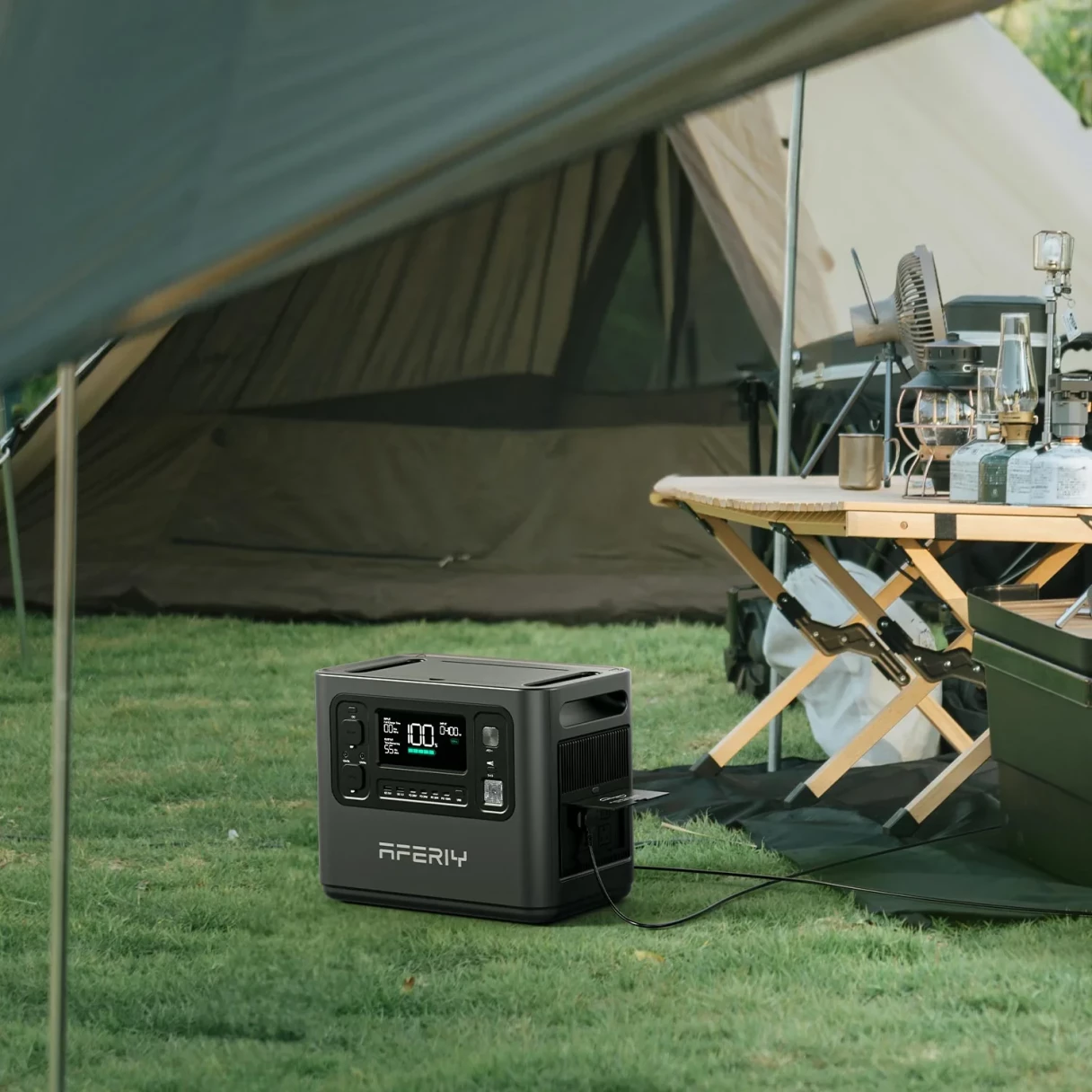 [EU Direct] Aferiy P210 2400W 2048Wh LiFePO4 Battery Portable Power Station Support APP UPS Pure Sine Wave, 13 Output Ports,1.5 Hours Fast Charging, Solar Generator for Outdoor Camping RV Home Emergency Backup Power EU Plug