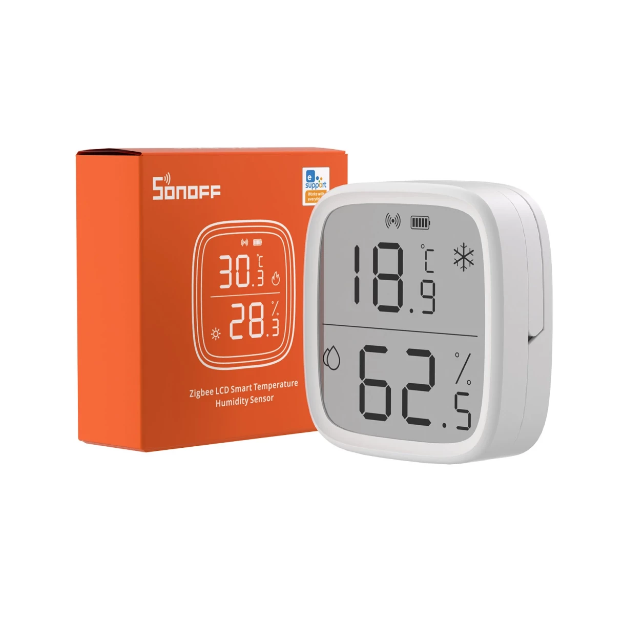 SONOFF SNZB-02D Zigbe LCD Smart Temperature Humidity Sensor APP Control Real-time Monitoring Work with ZB Bridge-P/ ZB Dongle/ NS Panel