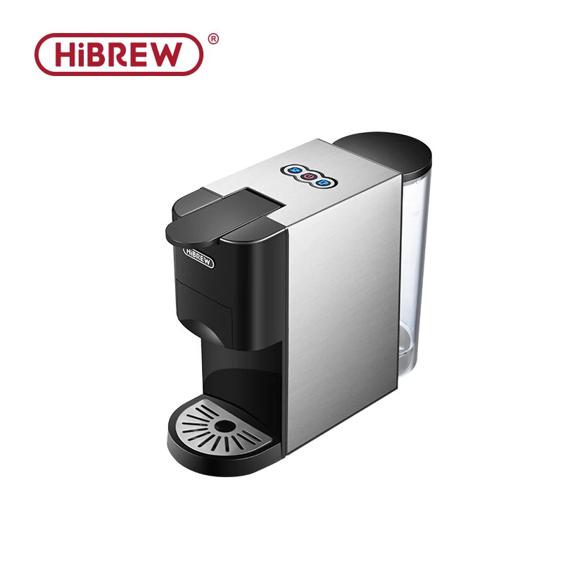 [EU Direct] HiBREW H3A Coffee Machine 4in1 Multiple Capsule Espresso Dolce Milk&Espresso&ESE Pod&Powder Coffee Maker Stainless Metal Outook