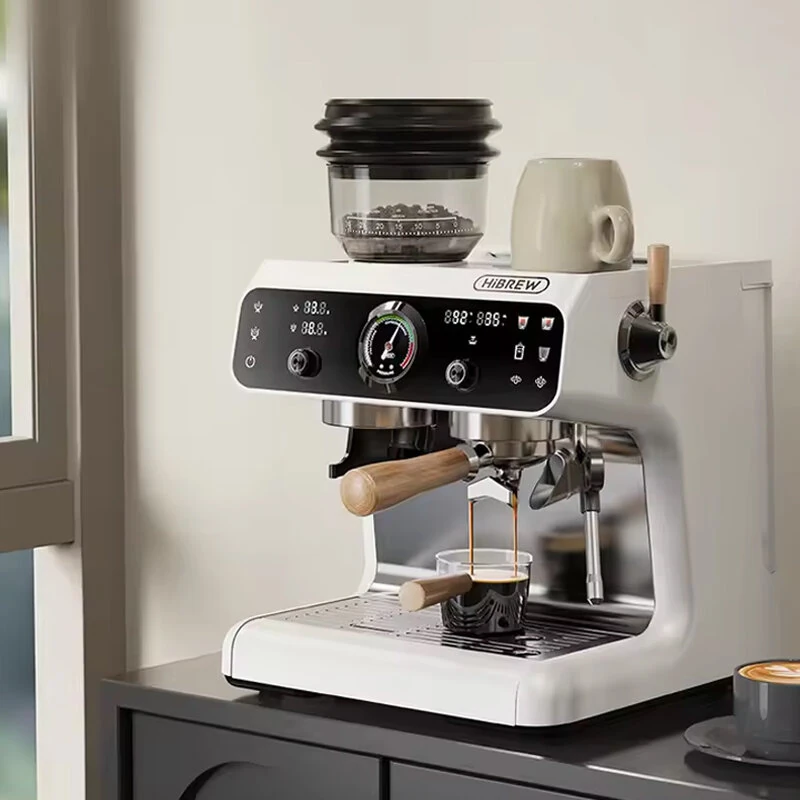 [EU Direct] HiBREW H7B Upgraded Dual Boiler Barista Pro Espresso Machine Built-in Grinder With 30 Size Settings for Cafe Hotel Restaurant