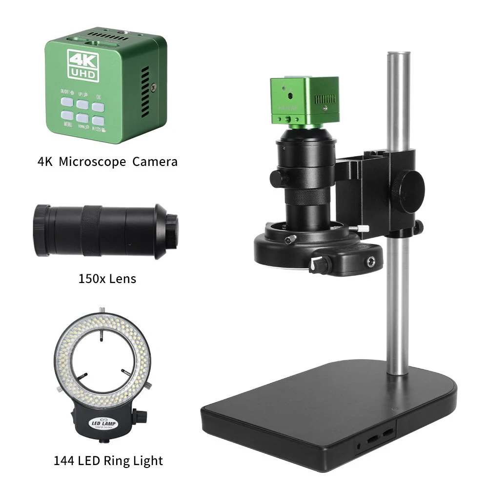 HAYEAR Video Microscope 4K HD 130X magnification with SONY CMOS IMX678 Sensor Advanced HDR Function Real-Time Product Comparison Perfect for Circuit Board Inspection and Jewelry Analysis