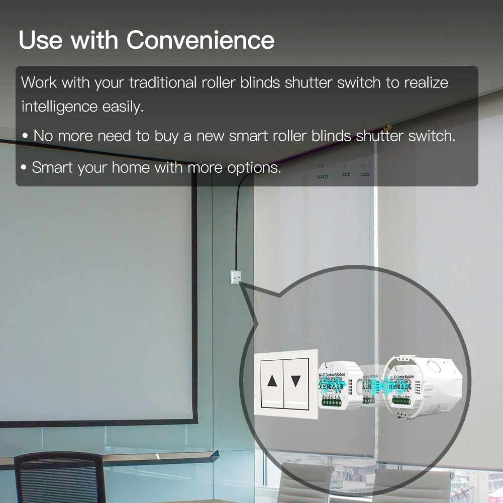 Tuya WiFi Smart RF433 Blind Shutter Curtain Switch with Remote APP Timing Function Voice Control with Alexa Google Assistant