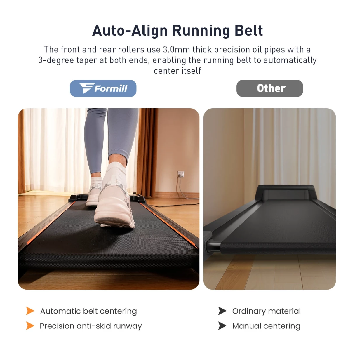 [EU Direct] Formill FT-21 Walking Pad Treadmill 2.5HP Motor 1-6km/h Speed 220 lbs Capacity LED Display Remote Control Warm-up Home Under Desk Treadmill for Walking Running Jogging
