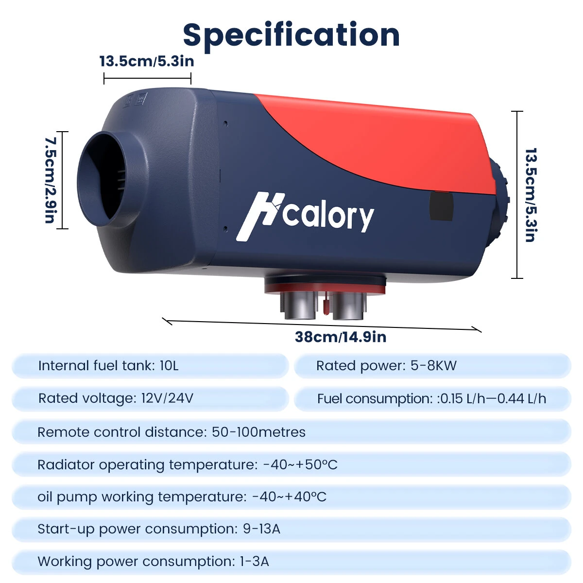 HCALORY  HBU1S 8KW Diesel Heater 10L Parking Diesel Air Heater Fast Heating 110/12/24V with Bluetooth App Control Automatic Start and Stop Multiple Timed Settings Altitude Mode for RV Garage 2025 Upgraded