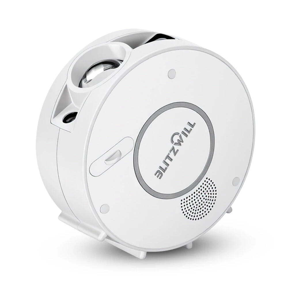 BlitzWill® BW-PLT2 Smart Star Projector with Star & Colorful LED Nebula 6 Theme Film Slides bluetooth Speaker White Noise Alarm APP& Voice Control