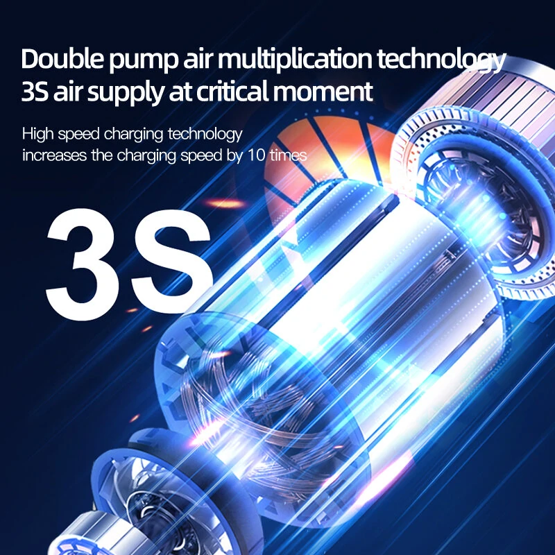 TUERBB T-AP01 Cordless Inflatable Pump 150psi Mini Portable Car Air Pump Emergency Power Bank with HD Display