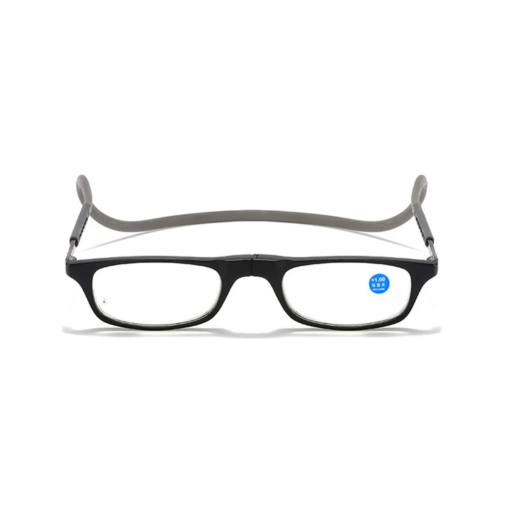 1 Pcs Lightweight Portable Soft Tape Hanging Neck Magnetic Reading Glasses Comfortable HD Anti-blue Light Presbyopia Glasses
