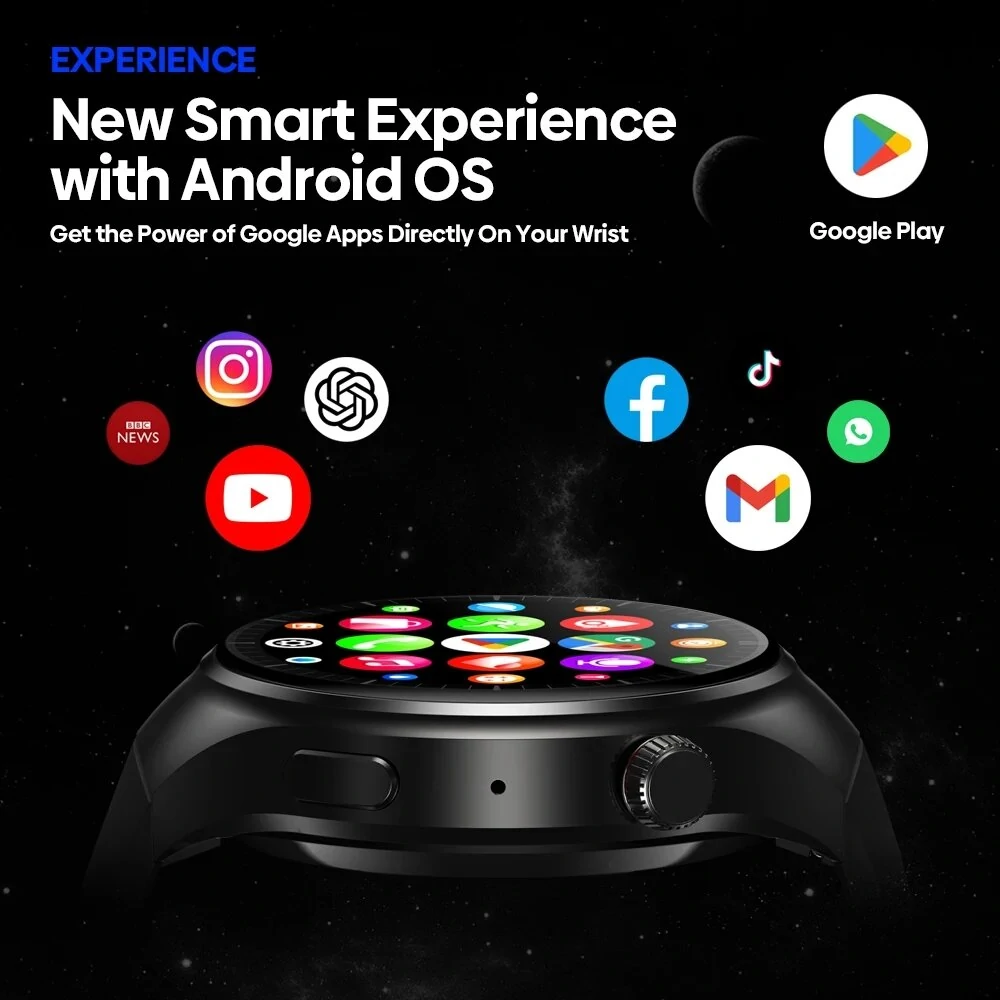 [Flagship 2024]Zeblaze Thor Ultra 4G 1.43 inch AMOLED 466*466 pixels HD Display Smart Watch 16GB Android OS Google Play Stainless Steel Wristband Version