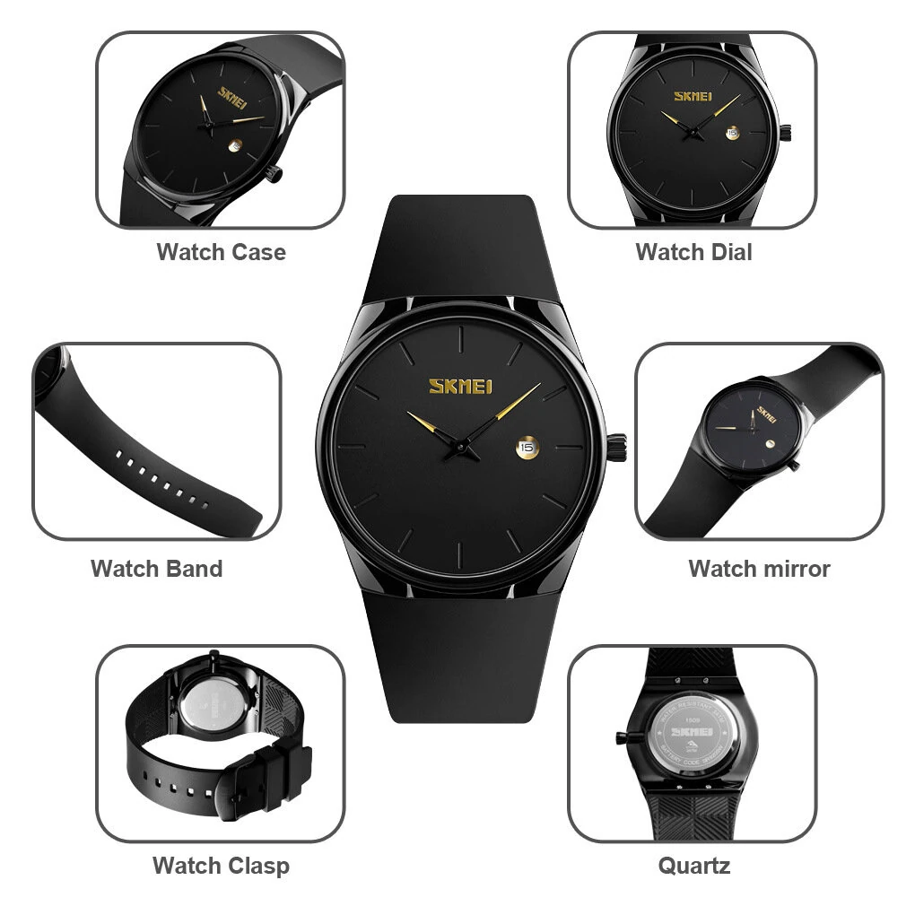 SKMEI Men's Quartz Watch Waterproof Small Dial Date Calendar Simple Fashion Sports Watch for Men Women
