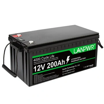 [EU Direct] LANPWR 12V 200Ah LiFePO4 Lithium Battery Pack 2560Wh Energy 4000+ Deep Cycles Built-in 100A BMS 46.29lb Light Weight Support in Series Parallel Perfect for Replacing Most of Backup Power RV Boats Solar Trolling Motor Off-Grid