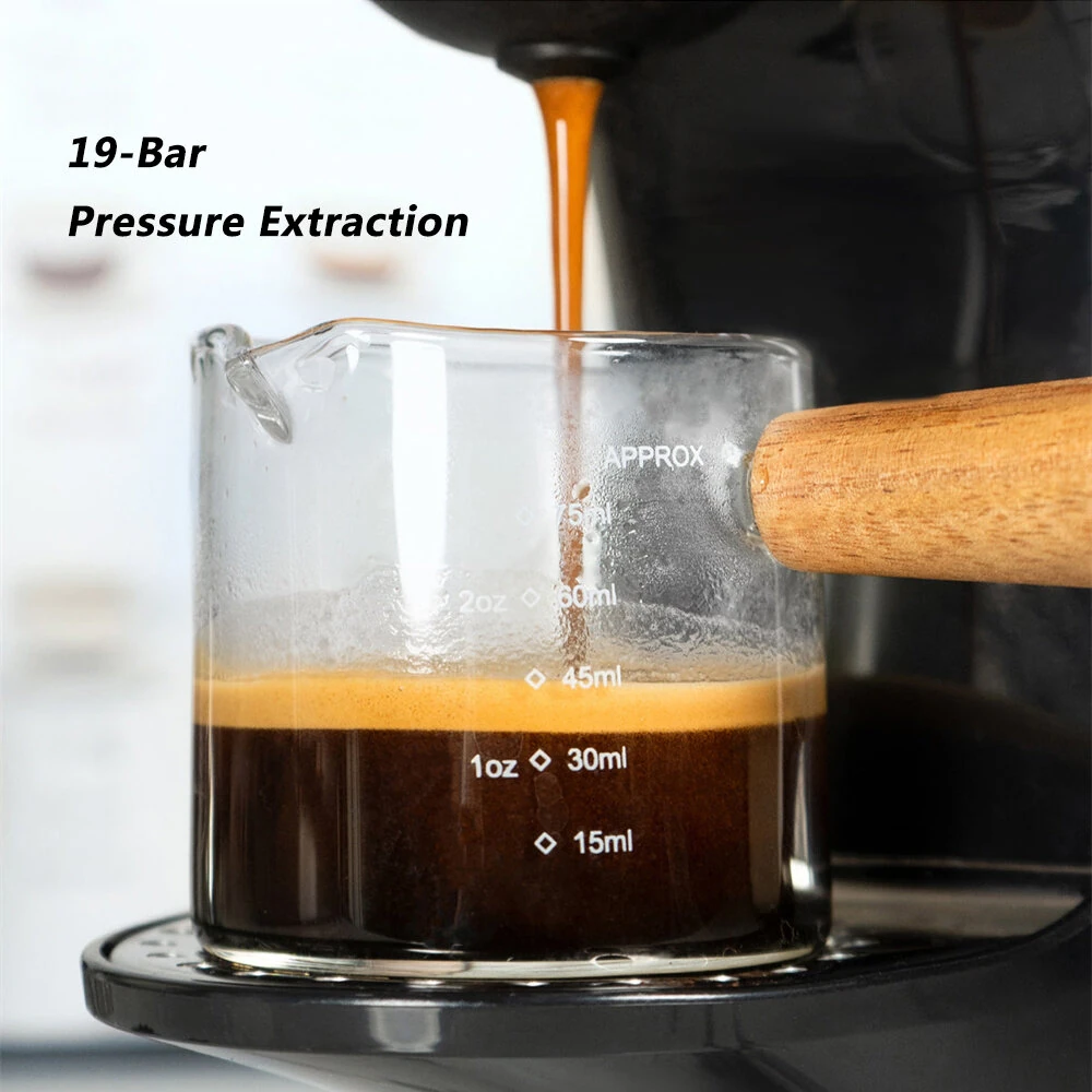 [EU Direct] HiBREW H3B 3-in-1 1100W 19 Bar Capsule Coffee Machine One-Touch Brew Espresso Maker for NS/DG Capsules & Ground Coffee