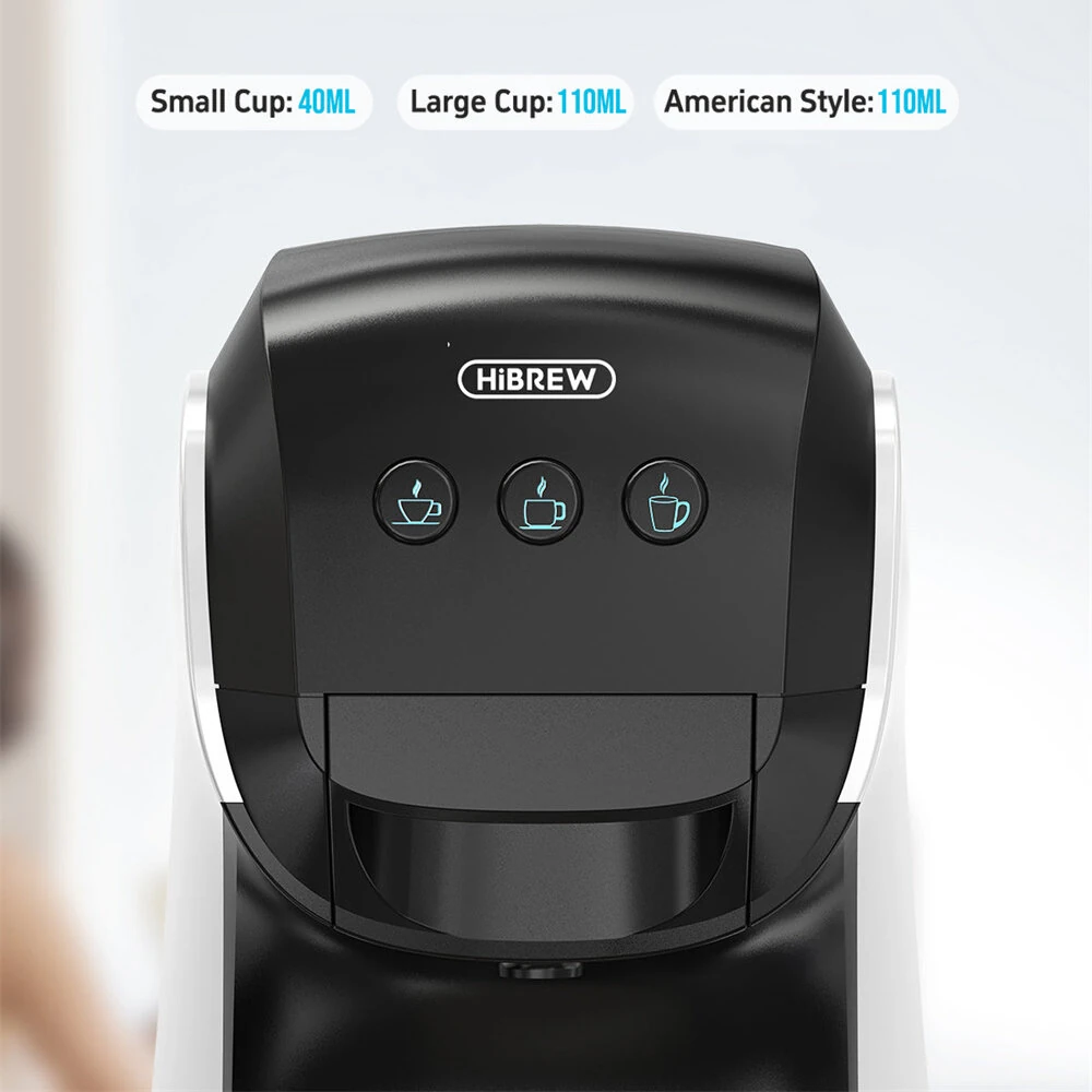 [EU Direct] HiBREW H3B 3-in-1 1100W 19 Bar Capsule Coffee Machine One-Touch Brew Espresso Maker for NS/DG Capsules & Ground Coffee