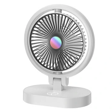 Folding Small Fan Portable Home Mute USB Desktop Charging Three Level Atmosphere Night Light Small Electric Fan
