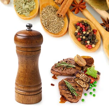 Classic Manual Salt Mill Wooden Pepper Grinder Set Salt Grinder Refillable Pepper Mill Pepper Grinder for Kitchen