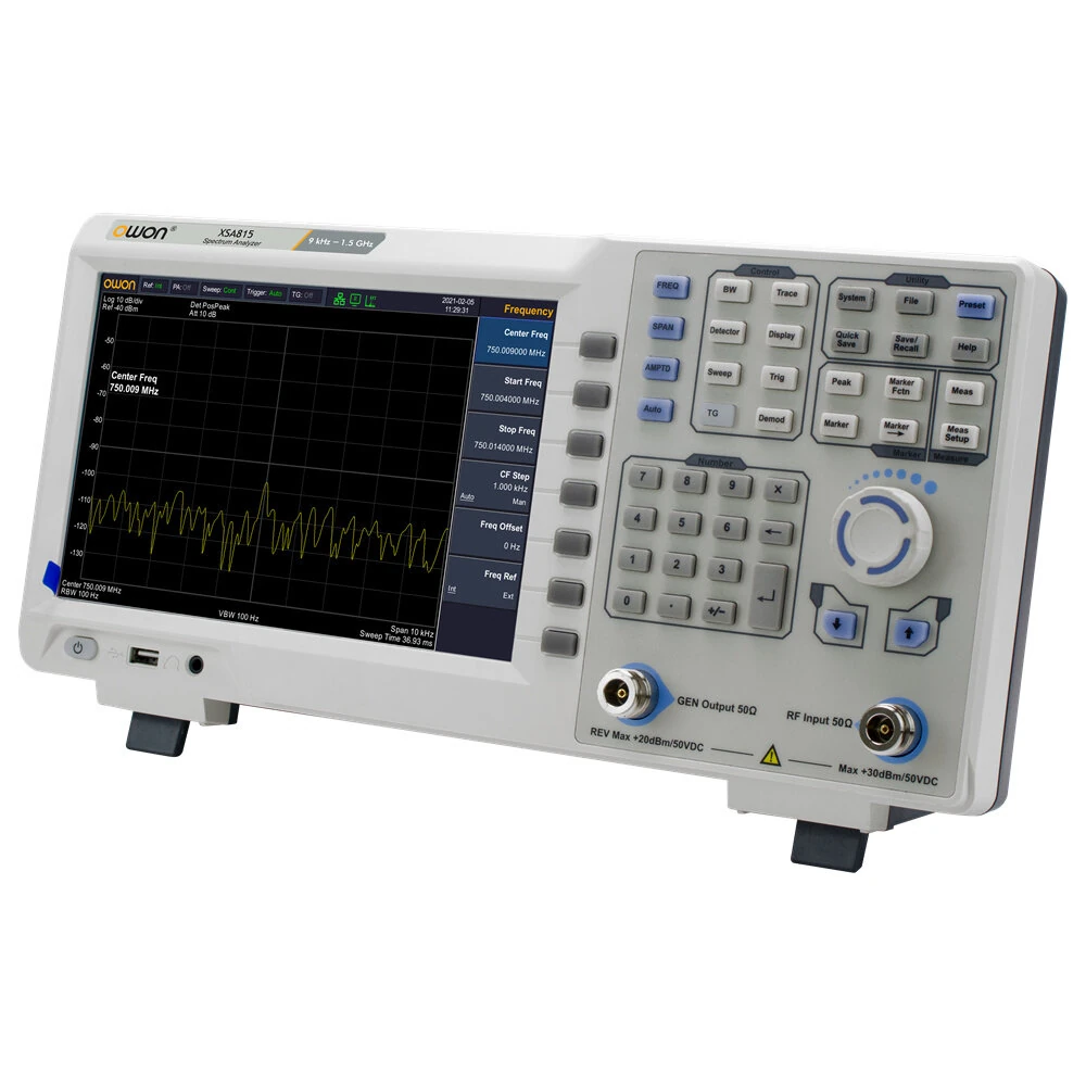 OWON XSA815TG Digital Oscilloscope 9 kHz to 1.5 GHz 1 Hz Resolution LCD Screen USB LAN Tracking Generator