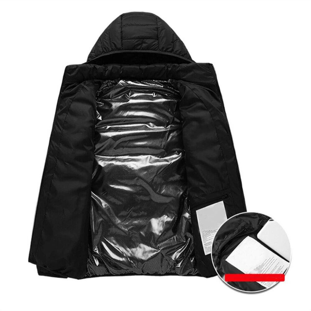 TENGOO HJ-15 Uniex Heated Jacket - 15 Heating Zones, USB Charging, Smart Thermal Warm Jacket, Motorcycle Heated Hooded Coat Outdoor Sportswear