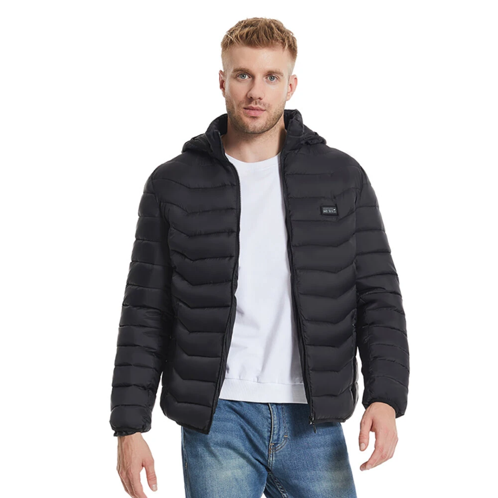 TENGOO HJ-15 Uniex Heated Jacket - 15 Heating Zones, USB Charging, Smart Thermal Warm Jacket, Motorcycle Heated Hooded Coat Outdoor Sportswear