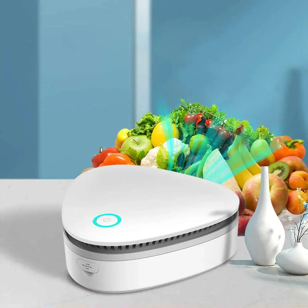 Portable Ozone Sterilizer for Air Purification and Odor Removal with 360-Degree Sterilization Perfect for Refrigerator Closet Car and More Includes USB Recharging Cable and 1800mAh Lithium Battery