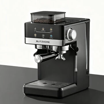 BlitzHome® CM5520 Semi-Automatic Espresso Coffee Machine 20Bar 1350W with Built-in Grinder Large Touchscreen Preheat Progress Bar 1.8L Water Tank