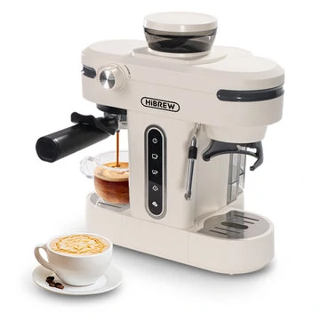[EU Direct] HiBREW H14 Espresso Coffee Machine, 20 Bar High Pressure, 15-gear Grinder Setting, Pre-brew Function, NTC Temperature Control, Cup Capacity Setting