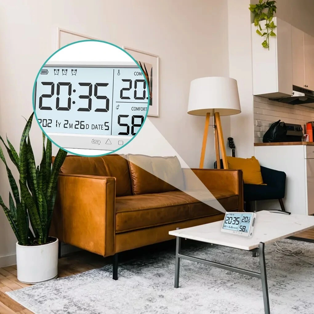 LCD Digital Temperature Humidity Meter -10~50℃ Measurement Electronic Thermometer Hygrometer LCD Display Alarm Clock