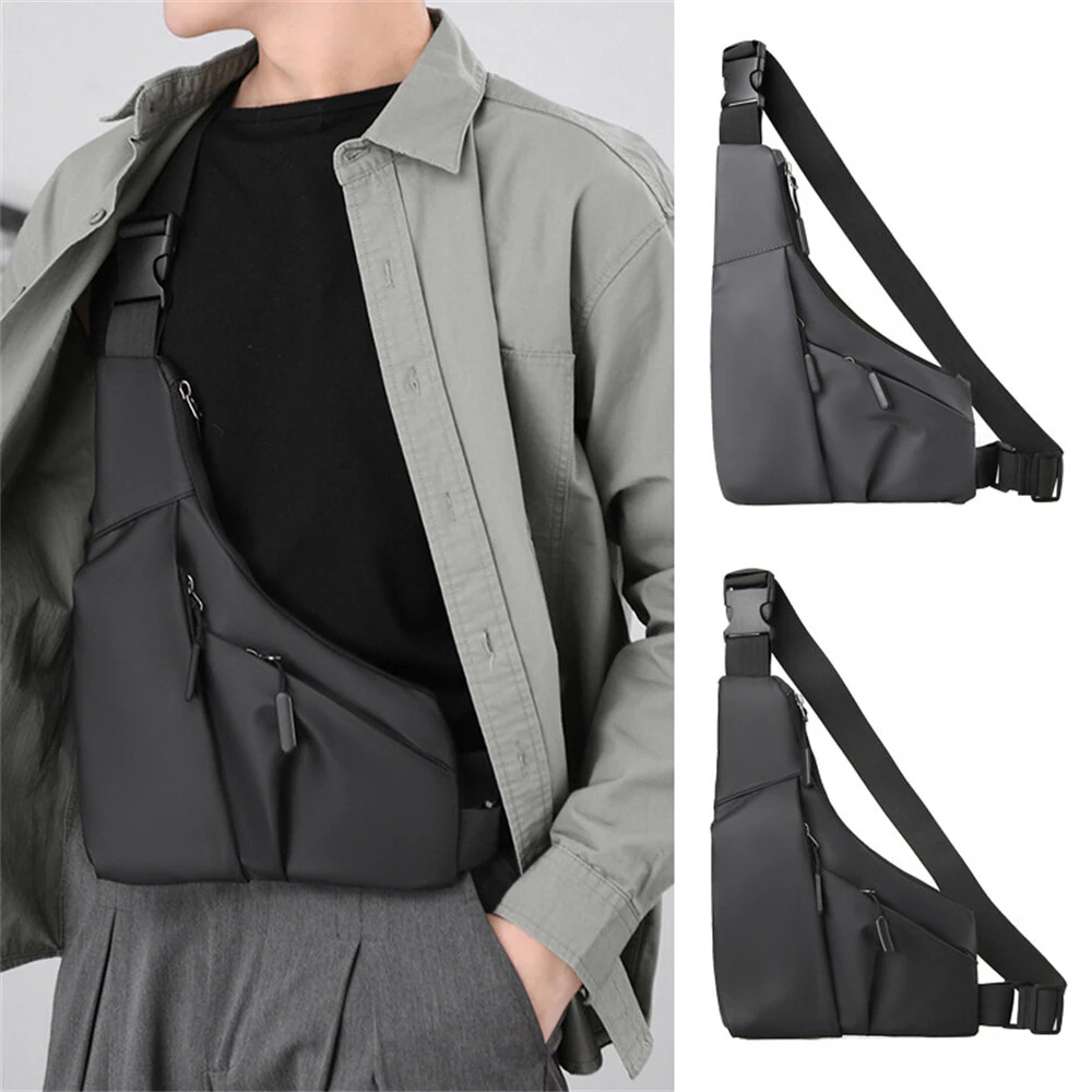 Fashion Anti-Theft Men's Chest Bag Casual Outdoor Sports Waterproof Cycling Triangle Sling Bag with Multiple Compartments