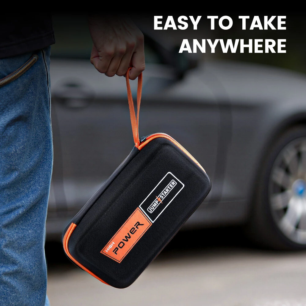 T48-72 3000A Car Jump Starter Emergency Power Bank Portable Battery Charger with Intelligent Battery Starter Clip LED Multi Mode Lights for 12V Gasoline Diesel Vehicles