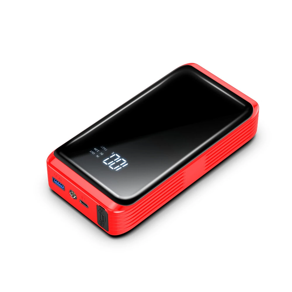 T48-72 3000A Car Jump Starter Emergency Power Bank Portable Battery Charger with Intelligent Battery Starter Clip LED Multi Mode Lights for 12V Gasoline Diesel Vehicles