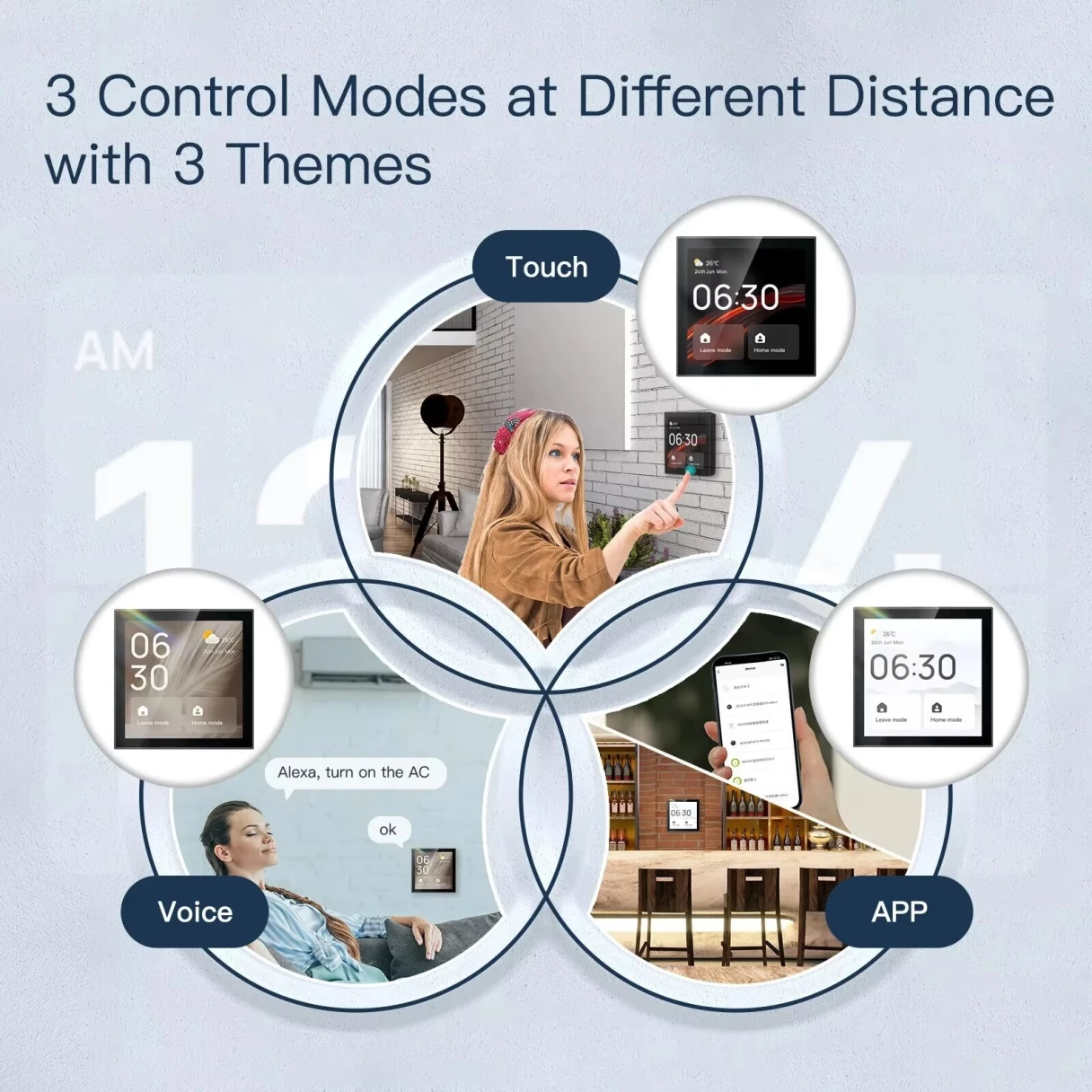 Tuya Wifi 4-inch Smart Touch Screen Center Control Panel Voice Control with Built-in Alexa ZigBe Gateway Built-in for Multiple Intelligent Scenes Linux System