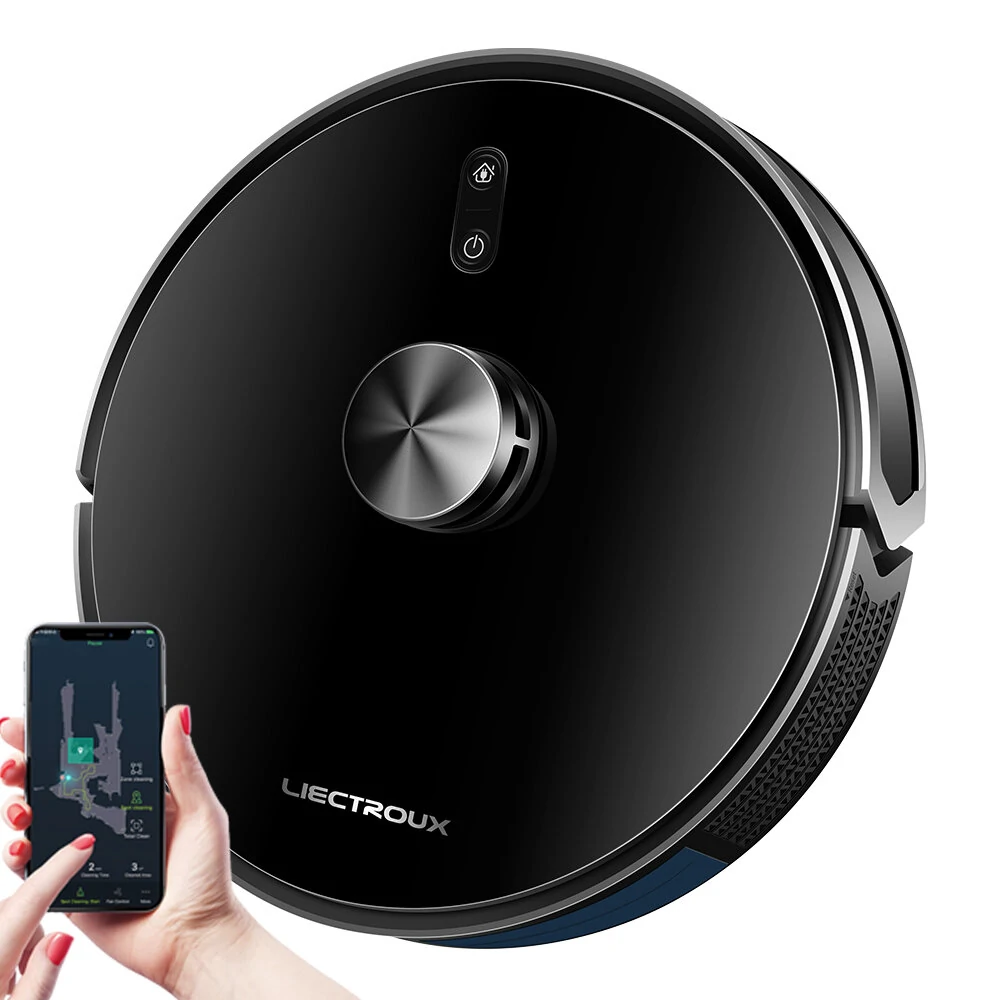 LIECTROUX X6 Robot Vacuum Cleaner 6500Pa Suction, LDS Laser Navigation, 235ml Water Tank, 400ml Dustbin, 5 Maps
