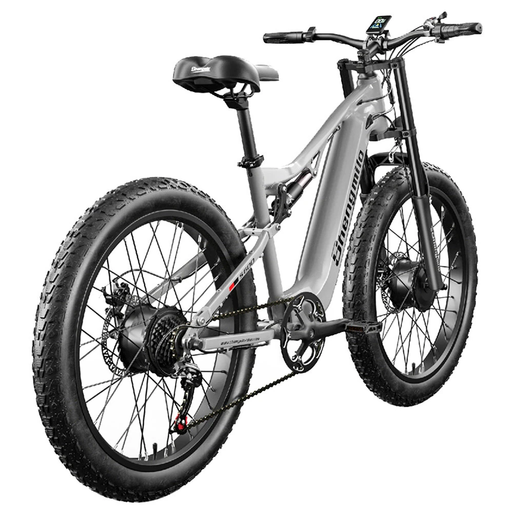 [EU Direct] Shengmilo S600 Electric Bike 48V 17.5AH SamsungBattery 1000W*2 Dual Motors 26*3.0inches Tires 90KM Max Mileage Electric Bicycle