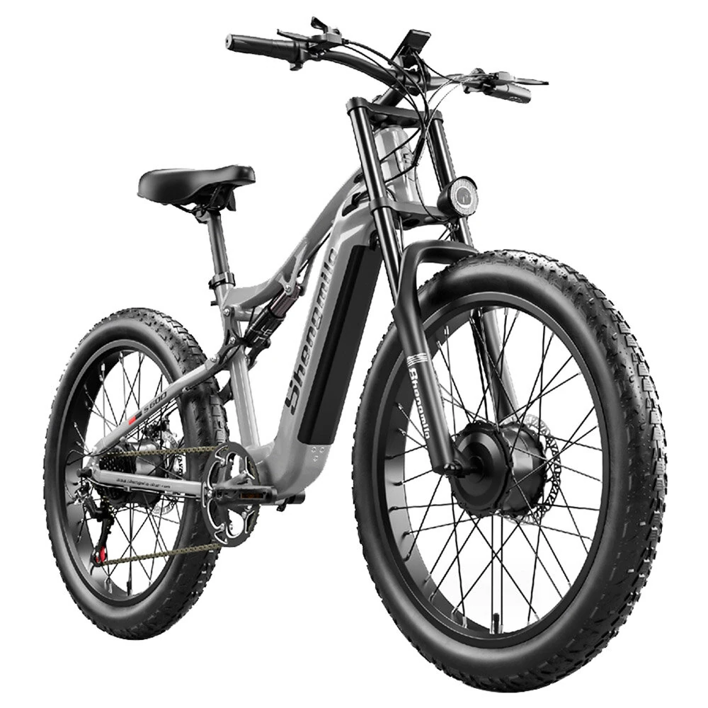 [EU Direct] Shengmilo S600 Electric Bike 48V 17.5AH SamsungBattery 1000W*2 Dual Motors 26*3.0inches Tires 90KM Max Mileage Electric Bicycle