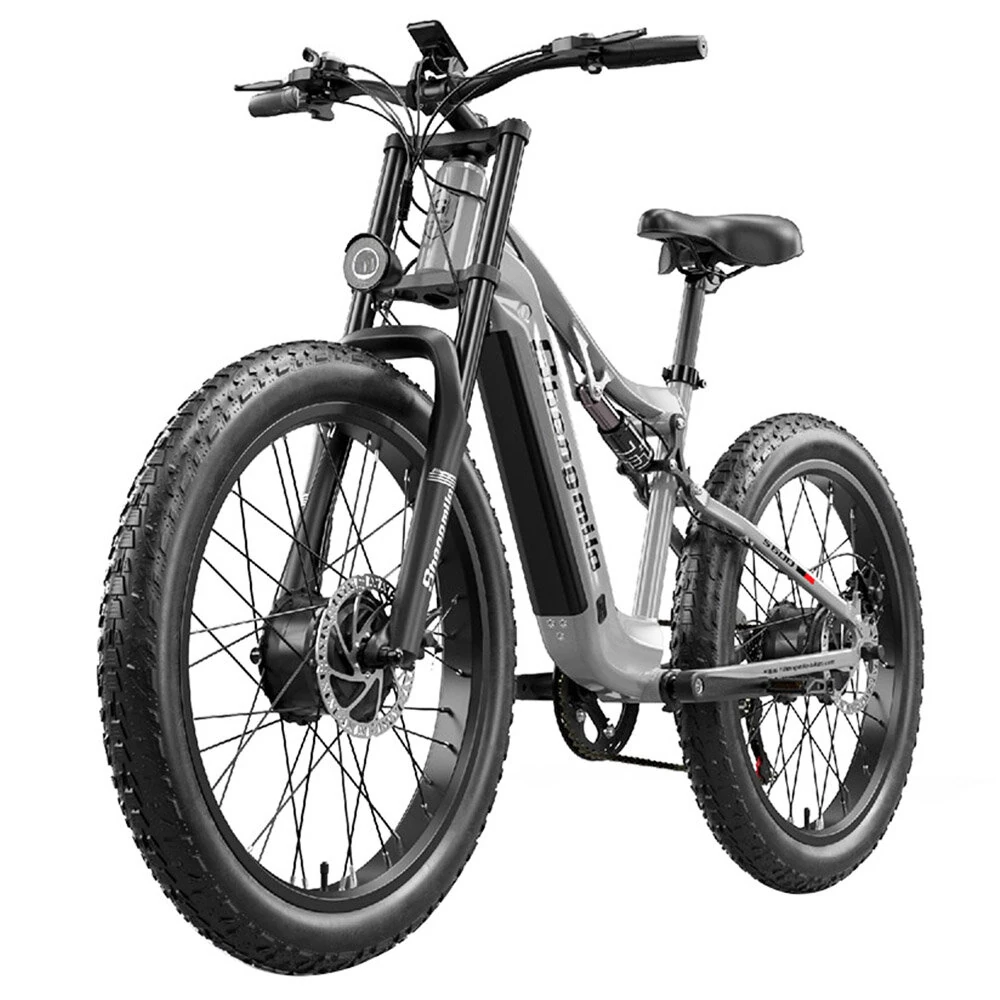 [EU Direct] Shengmilo S600 Electric Bike 48V 17.5AH SamsungBattery 1000W*2 Dual Motors 26*3.0inches Tires 90KM Max Mileage Electric Bicycle
