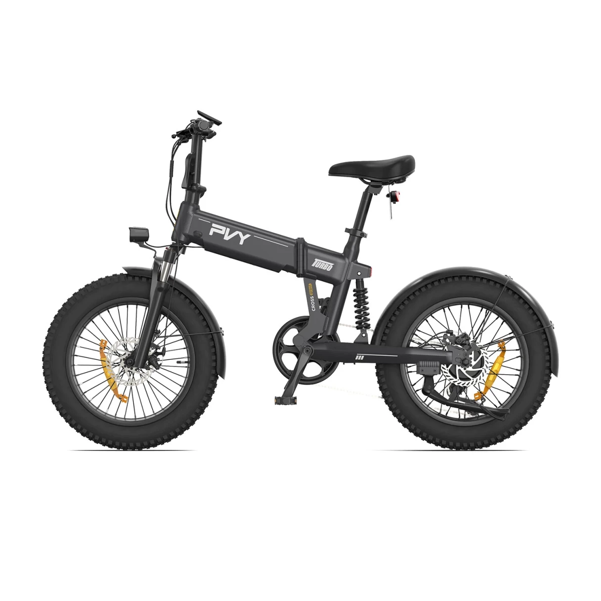 [EU DIRECT] PVY TURBO Electric Bike 48V 13AH Battery 250W Motor 20inches Tires100KM Max Mileage 150KG Max Load Folding Electric Bicycle