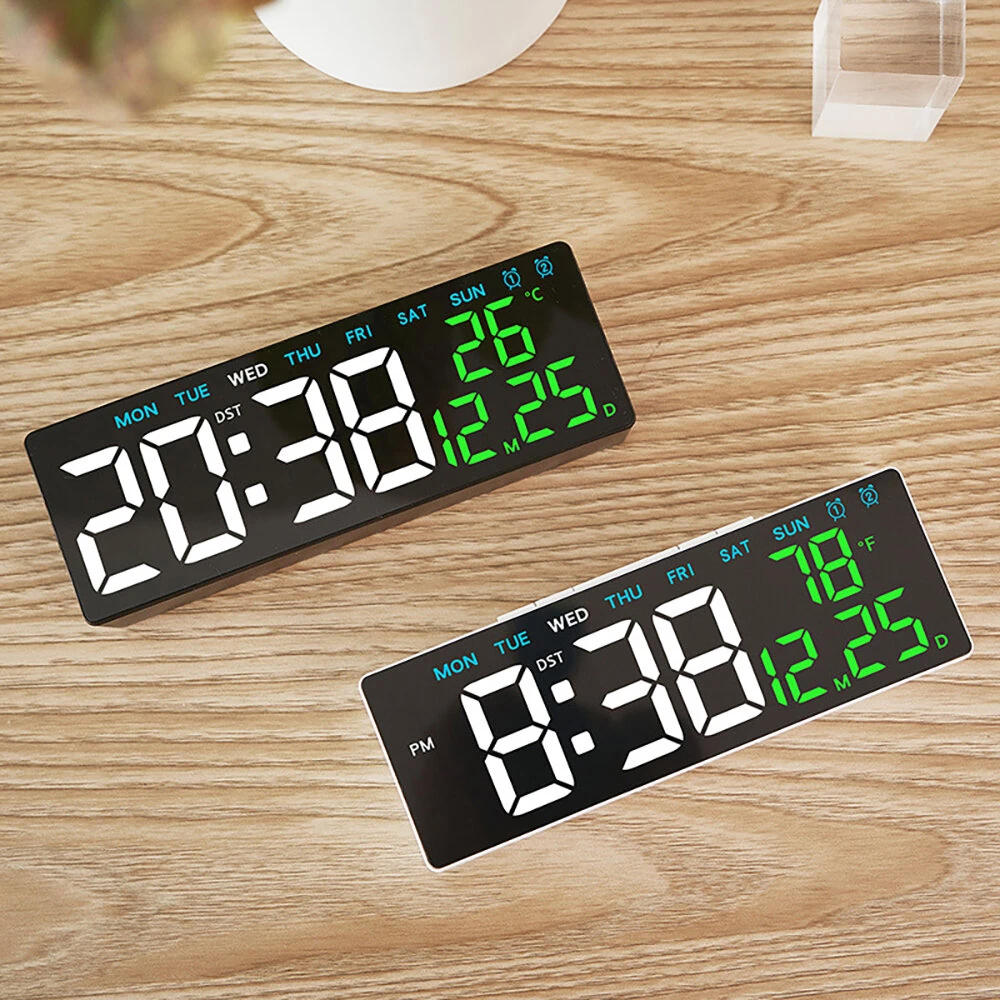 Multifunctional Clock Electronic Clock Simple LED Digital Clock USB Output Bedside Alarm Clock with 3 Level Adjustable Brightness
