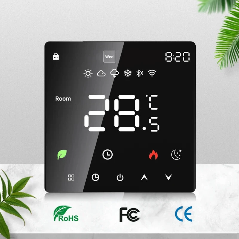 K6H Tuya WiFi Smart Thermostat Electric Floor Heating TRV Water Gas Boiler with LED Touch Control Temperature Voice Remote Controller with Alexa Google Home